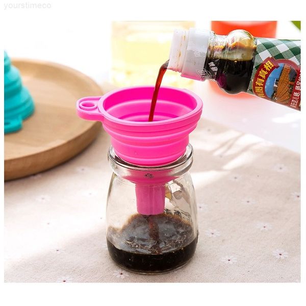 

liquid portable foldable folding oil funnel silicone honey funnels wine collapsible style hopper kitchen mini tool