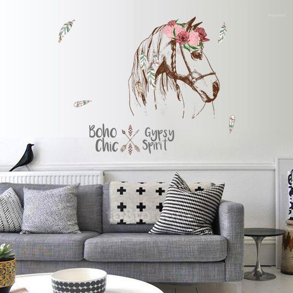 

wall stickers wholesale-horse sticker boho chic home decor animals gypsy spirit decal1