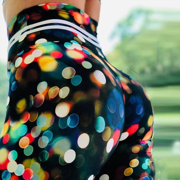 

new color dot print leggings women modis leggings fitness feminina slim leggins high waist gym, Black