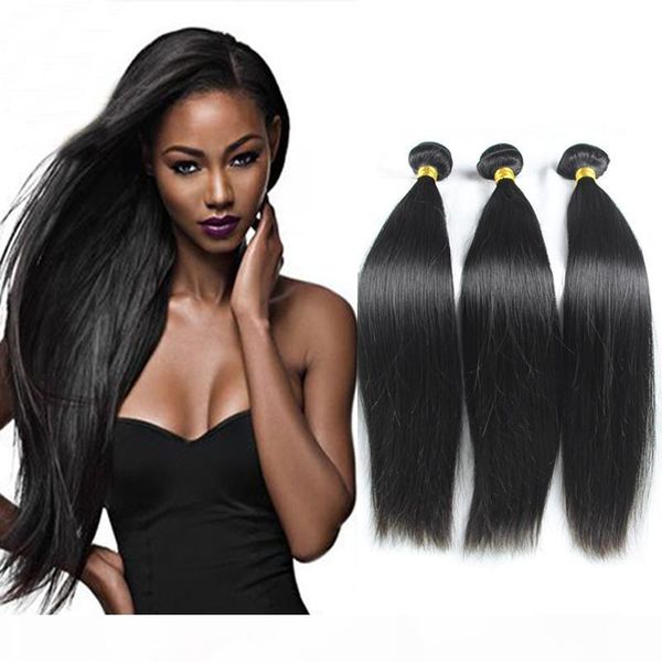 

bundles brazilian straight 8-28inch 2 bundles virgin human hair bundles unprocessed extensions natural color thick soft code two, Black;brown