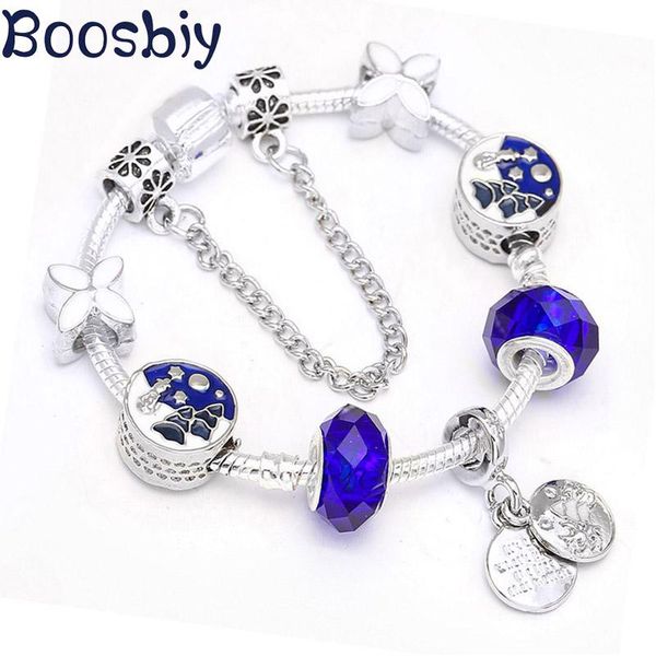 

charm bracelets boosbiy drop silver plated bracelet with christmas tree charms fit fine for women holiday gift, Golden;silver