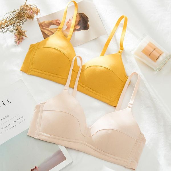 

roseheart women fashion black yellow blue bralette wireless one-piece bras padded female active bra underwear cup a b push up1, Red;black