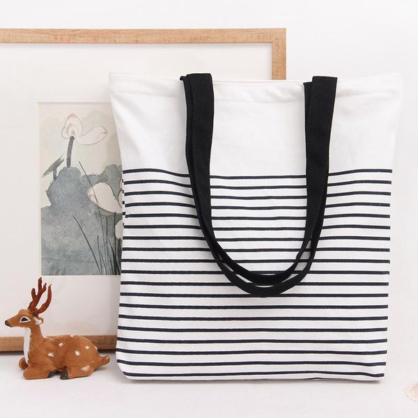 

women bags canvas tote purse classic striped large capacity shoulder bag for work travel picnic handbag