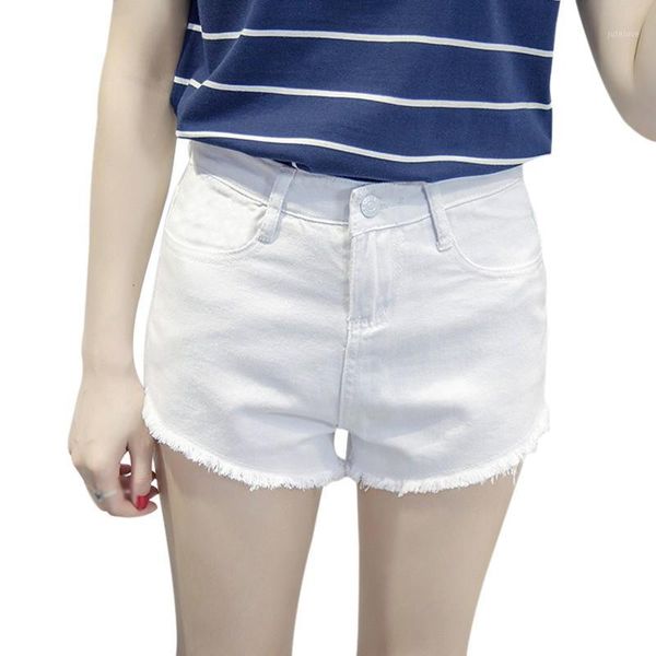 

new summer denim shorts women summer korean style fashion wild high waist was thin solid colors and slimming shorts1, White;black