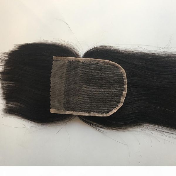 

brazilian straight hair bnags lace closure 4*4 brazilian virgin hair closure with firnge brazilian straight virgin hair lace closure, Black