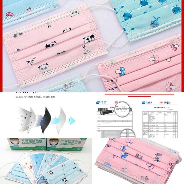 

school worn by fusing children returning masks to 8-year-old cartoon flat ear-hanging kindergar 26ev