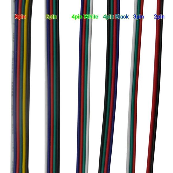 

5 ~ 100 метров 2pin 3pin 4pin 5pin 6pin 22 awg удлинитель электрический провод кабель светодиодный разъем для 5050 3528 rgbw rgb wmtwjw, White