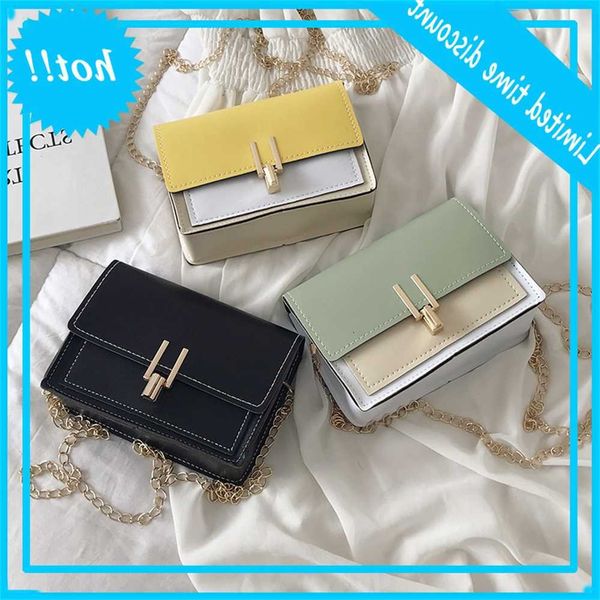 

women bags 2019 summer new korean version of the messenger handbag chain contrast color print wild shoulder bag