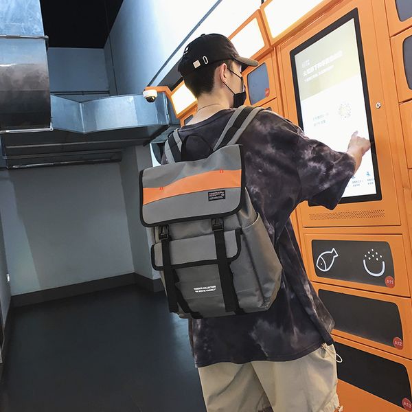 

Explosive boys street fashion hit color backpack high school student school bag large capacity travel backpack