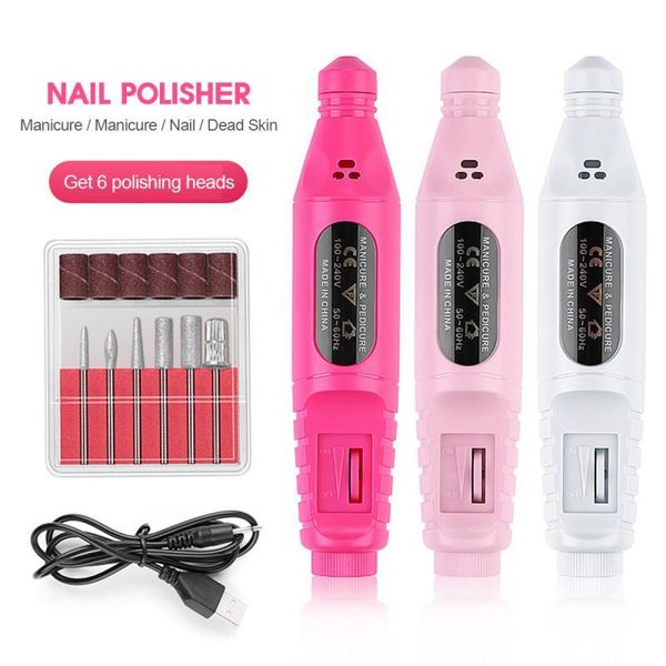 

nail drill & accessories usb professional electric machine manicure pedicure set ceramic file equipment tools