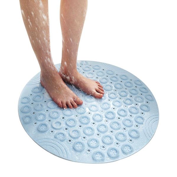 

bath tub mat pvc round bathroom non-slip suction pad cushion massage foot pad with suction cups and drain holes
