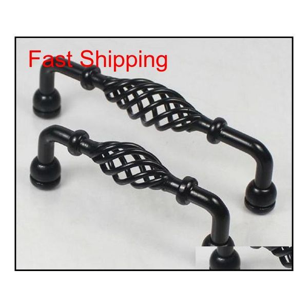 

6pcs antique spiral birdcage black furniture hardware handles kitchen cabinets door drawer wardrobe cupboard dresser qylgvr bdenet