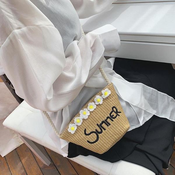 

bohemia straw woven handbags beach letters embroidery messenger bags summer women splicing shoulder crossbody bags