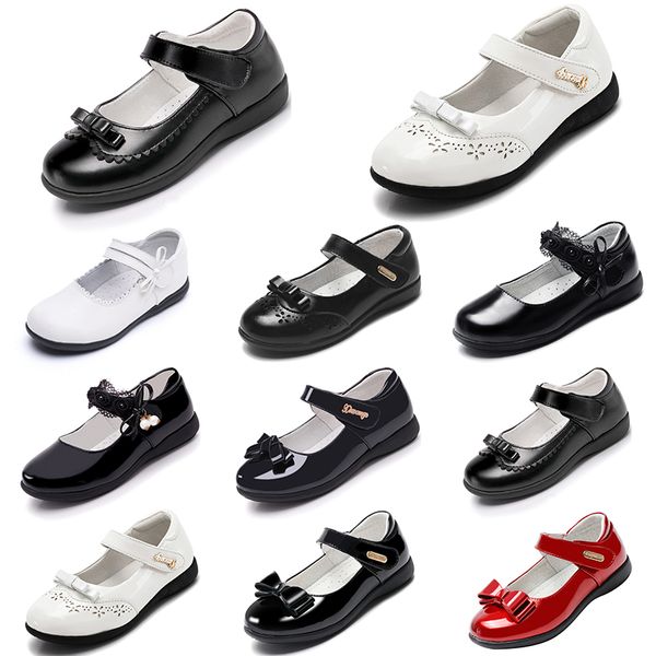 Sapatos de plataforma de desenhista para meninas sapato de princesa de couro com fundos macios Triple preto branco verão ao ar livre caminhando sapatilhas jogging