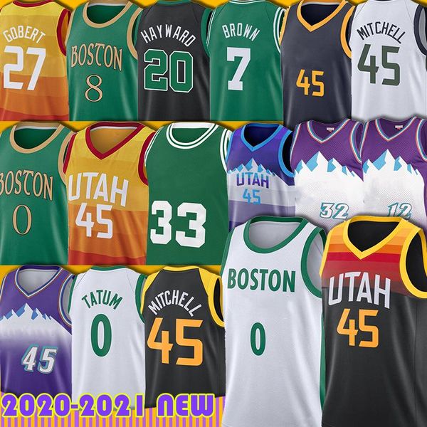 

0 tatum jayson 45 mitchell donovan jersey kemba jaylen walker bostons brown marcus rudy smart gobert john karl stockton malone basketball, Black;red