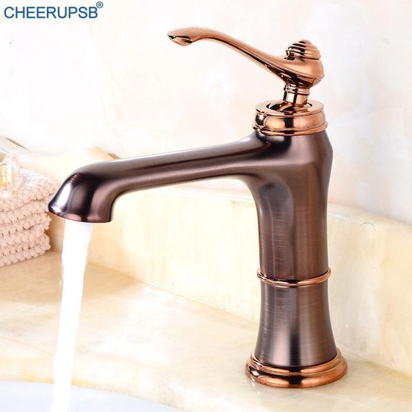 

brass bathroom faucet cold water mixer tap single handle deck mount luxury faucets basin rose gold antique jade taps grifos1