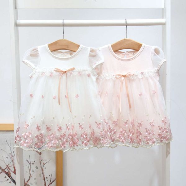 

idea 2020 summer new children's clothing fish girls 0-3 years old embroidered yarn princs drs e0837, Red;yellow