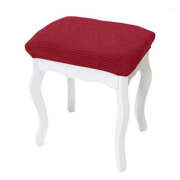 

2pcs slipcover rectangle protector stretch home decor universal checked jacquard solid stool cover chair seat bar european style1