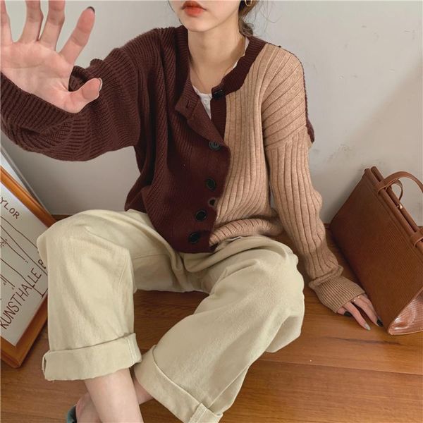 

new oversize women sweaters autumn vintage cardigans loose winter sweater knitted plus size women cardigan knit button, White