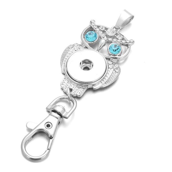 

new snap jewelry 18mm metal owl snap button keychains keyring pendant layard for women gi qylolw