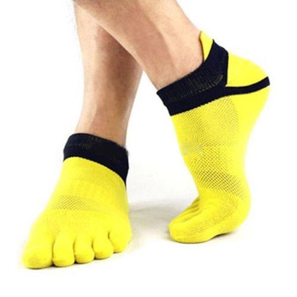 

men's cotton toe socks pure five finger socks breathable one pair, Black