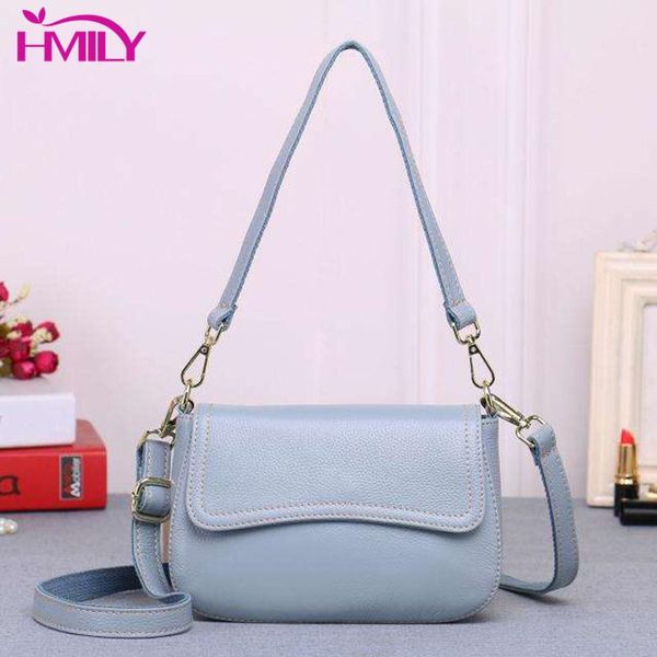 

hmily fashion women handbags 100% genuine leather shoulder messenger bag for female candy color women's party package