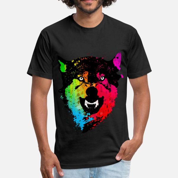 

wolf with colors graphic designers t shirt comic breathable latest tracksuit hoodie sweatshirt