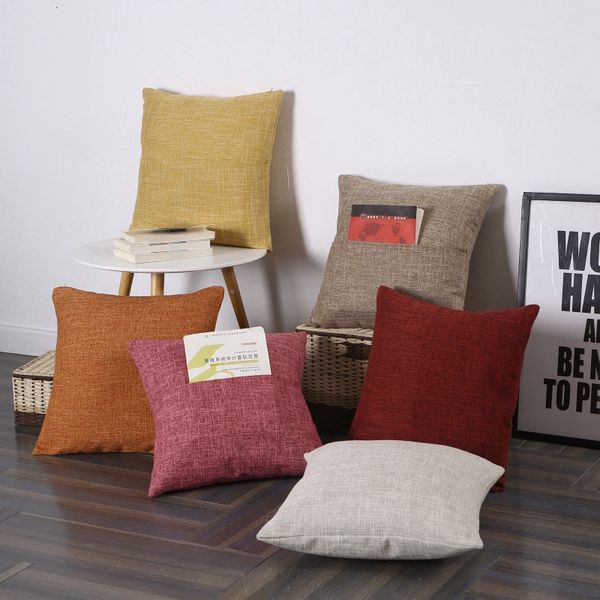 

pillow covers solid envelope book pocket decorative pillow case linen blank throw pillow cushion cover home decor 13 colors yg794