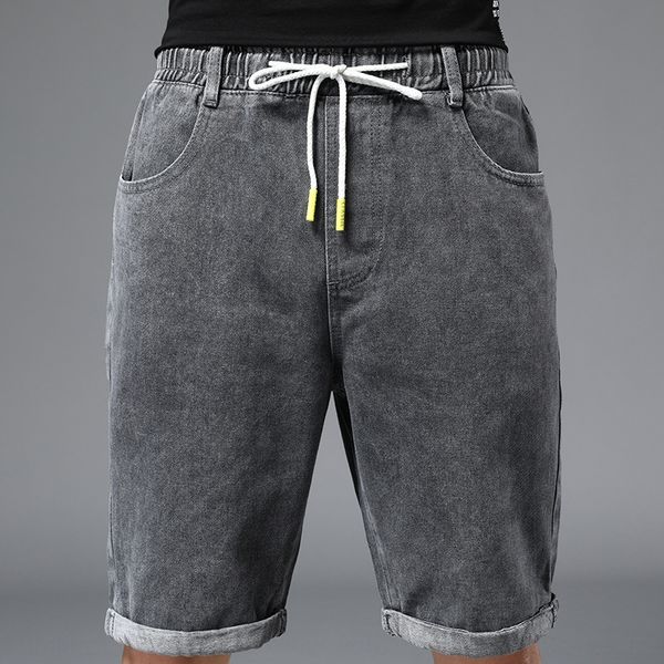 

2020 летний новый студент джинсовые шорты мужские шорты и брюки и брюки пятые брюки упругой эластичный пояс на шнуровке пятибалльной брюки м, Blue