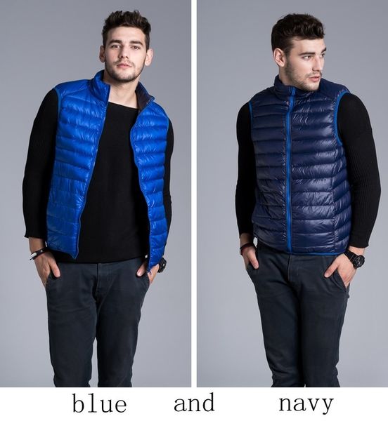 

2021 new men's vest ultra light down men double side sleeveless jacket male warm windproof vests reversible waistcoat 6ryc, Black;white