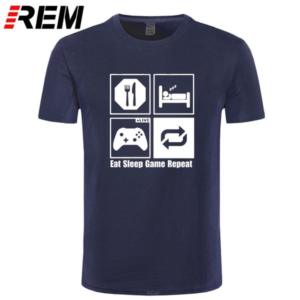 

rem funny new fashion eat sleep game repeat mens gamer funny t shirt custom pattern man t-shirt casual sport hooded sweatshirt hoodie