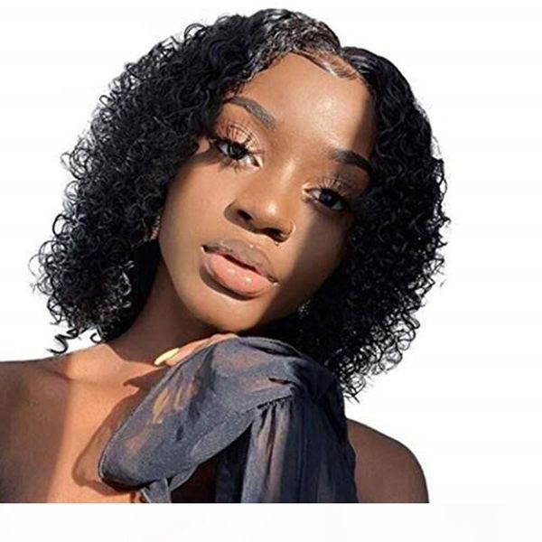 

360 frontal full short lace human hair wigs pre plucked with baby hairs virgin peruvian curly glueless short bob human hair wigs cheap, Black;brown
