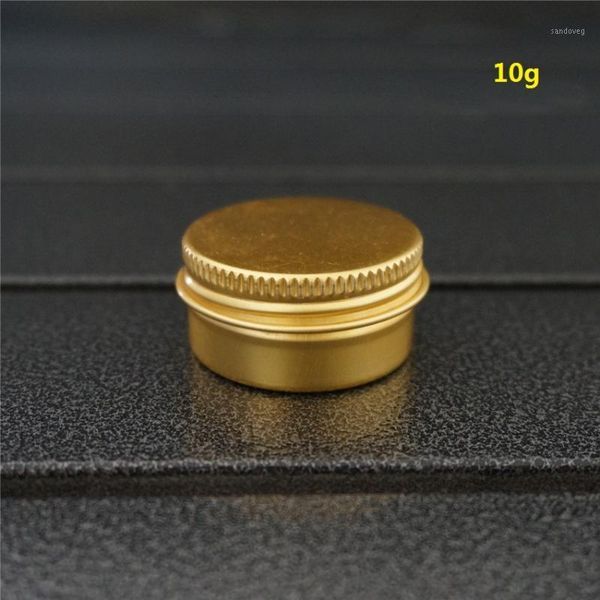 

10g gold empty round aluminum box metal tin 10ml 35*17mm cosmetic cream containers diy portable jar aluminum pot1