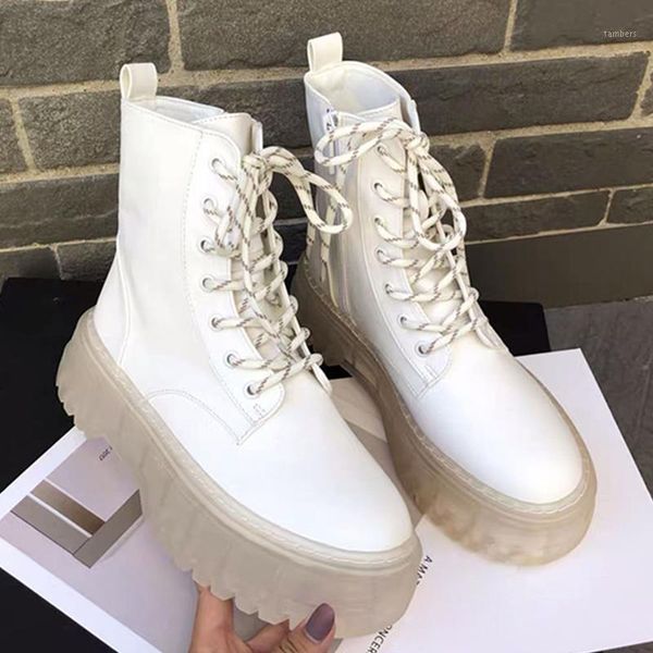 

ankle boots women lace-up platform boots women autumn platform shoes fashion shoes1, Black