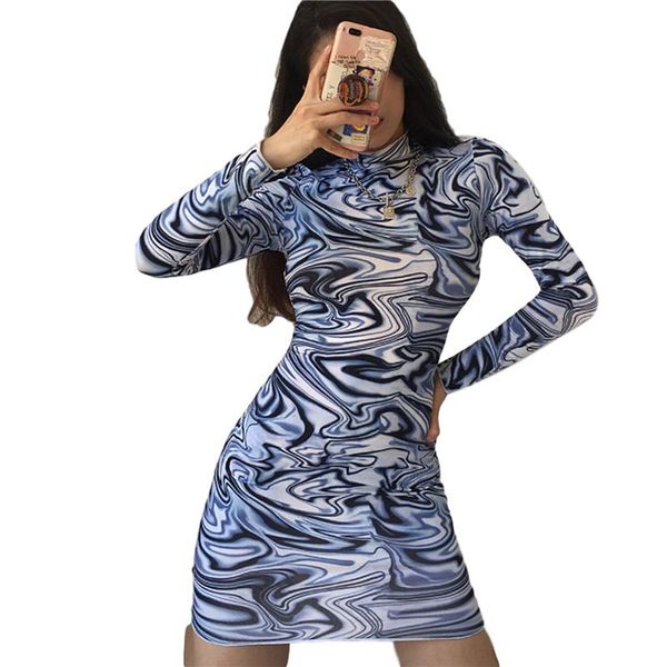 

women's zebra printed bodycon dress, high half neck long sleeve slim mini dresses, Black;gray
