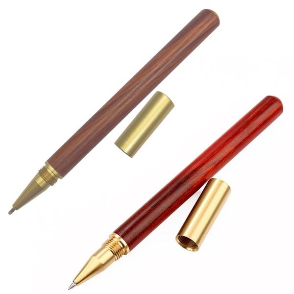 

ballpoint pens vintage wood body pen ball brass roller metal cap 20cb, Blue;orange