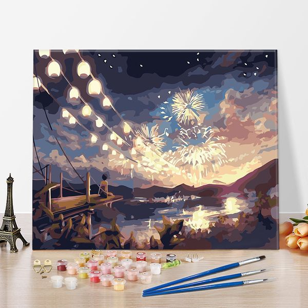 

qcartoon digital filling landscape flowers diy oil animation handmade watercolor painting l