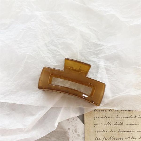 

aomu rectangle hair claws solid color plastic hair grab clips women korean hair accessories for girls bath ponytail holder wmtpxm bdegarden, Golden;white