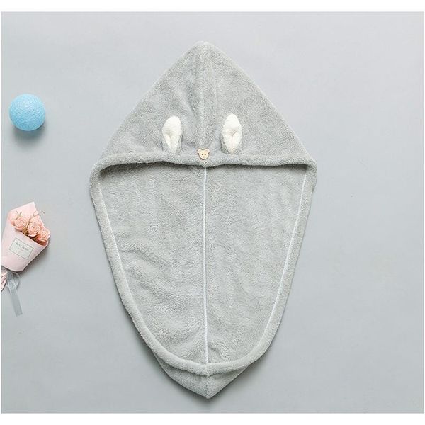 

cartoon cute rabbit ears shower cap thickened coral velvet absorbent instant dry superfine fiber wrap turban f jlluit