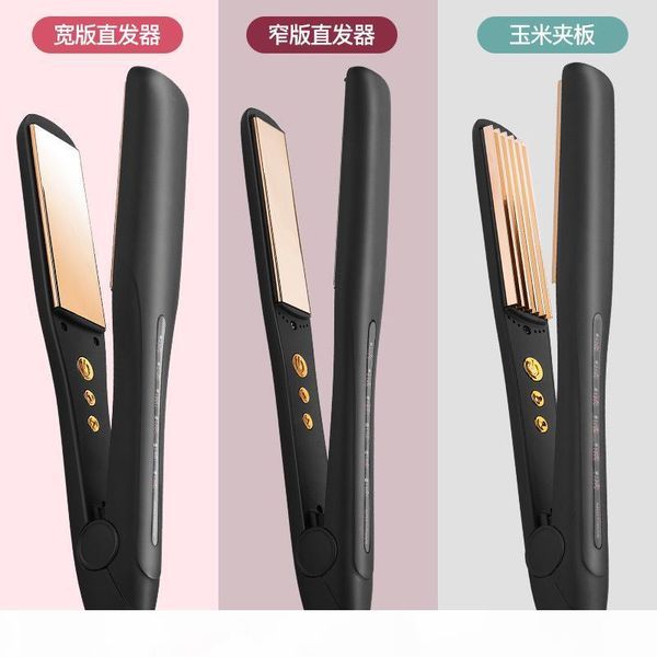 

new style roll straight dual purpose multi-functional corn curly hair straighter liquid crystal digital display temperature 40, Black