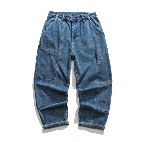 

одежда дорога древняя осень одежда новая и джинсы универсальны трехмерным режущая случайные брюки прямые мальчиков свободные джинсы mdo98, Blue