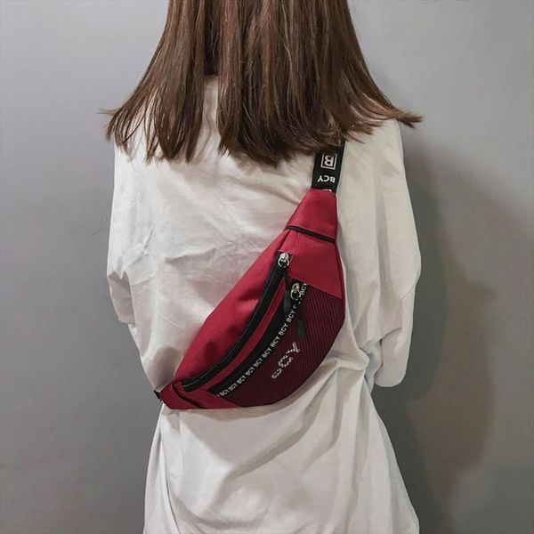 

2019 мода нейтральная banana пояс сумка сумки heuptas открытый zipper холст pu сумка fanny pack спорт chest j72