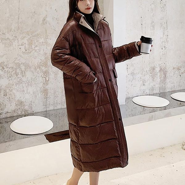 

feitong winter coat women duck down women jackets winter coats windproof high collar women's parka female long jacket 8m3, Black
