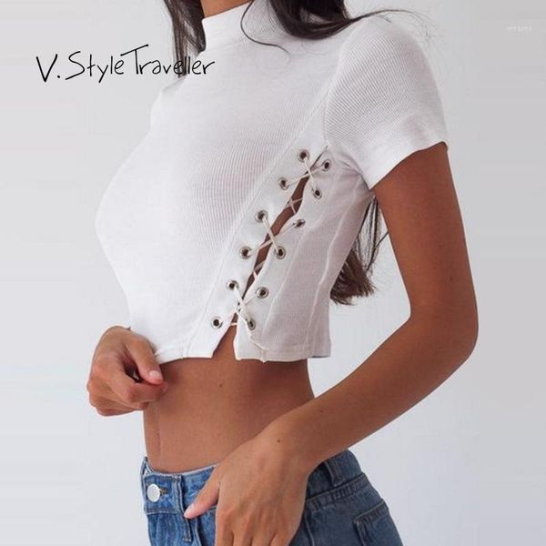 

lace up white cropped pullover black sweater women casual short shirt pull femme boho blouse party basic knitwear crop, White;black