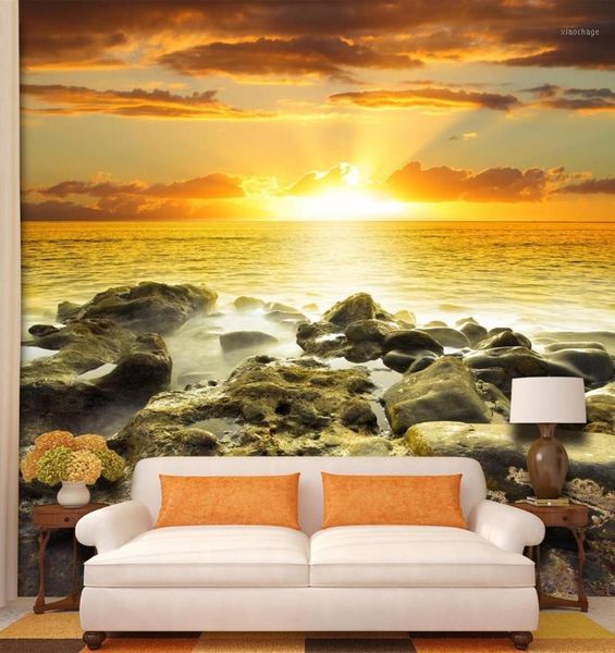 

wallpapers [self-adhesive] 3d sunrise at sea 251130 wall paper mural print decal murals1