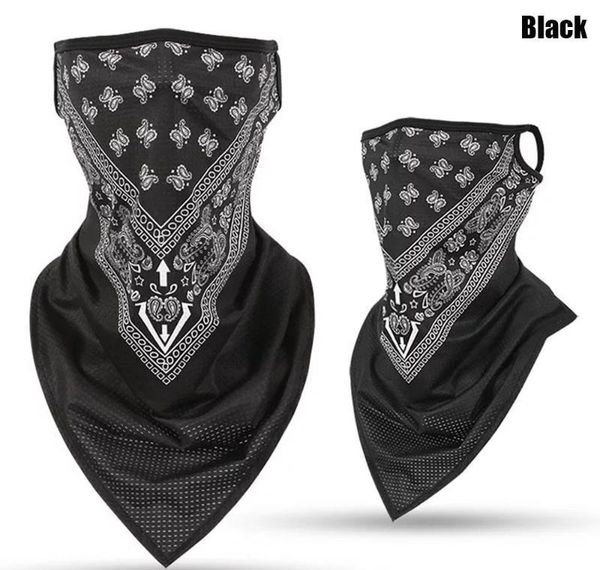 

мода унисекс ледяной шелковый спорт бандана треугольник подвеска маска маска маска тюбика шарф шея легковидная крышка рыбалка оголовье wmtge, Black