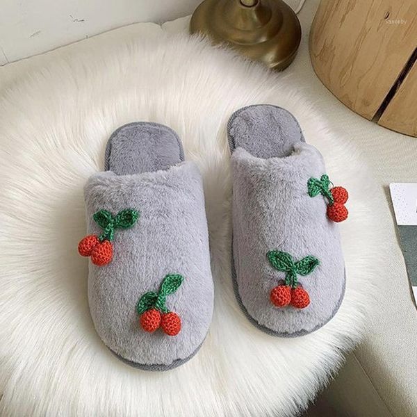 

slippers women winter warm ladies home short plush cute flats female beautiful faux fur indoor shoes fashion1, Black