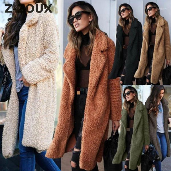 

z-zoux women woolen coat solid long sleeve wool jacket temperament women winter long coats all match overcoat autumn winter new1, Black