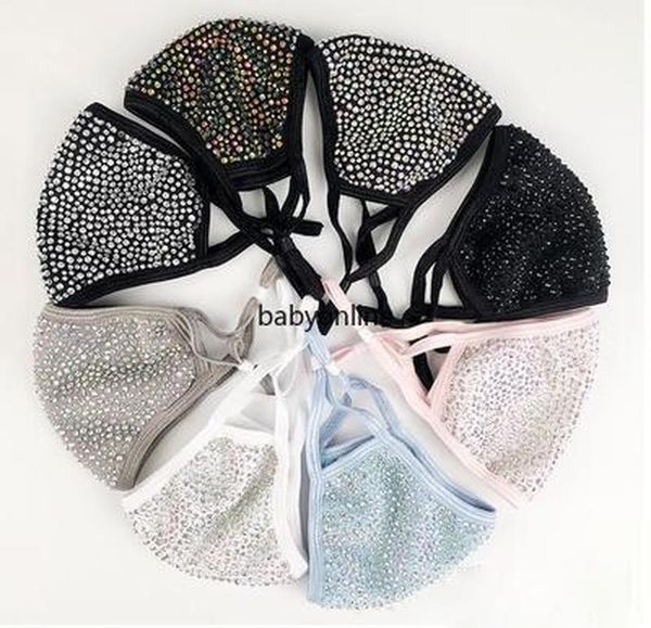 

мода gliter пыл face mask bling bling алмазной защитная рм2,5 рот маска моющихся многоразовые женщины красочные маски стразы для лица