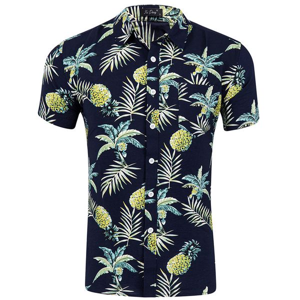 

2020 new summer shirt mens short sleeve shirts beach hawaiian shirts cotton casual floral shirts mens clothing fashion male shir y0104, White;black